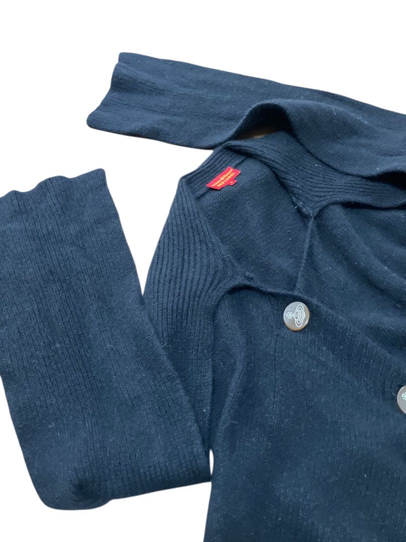 ヴィヴィアンウエストウッドレッドレーベル　変形ニットカーディガン　アシンメトリー