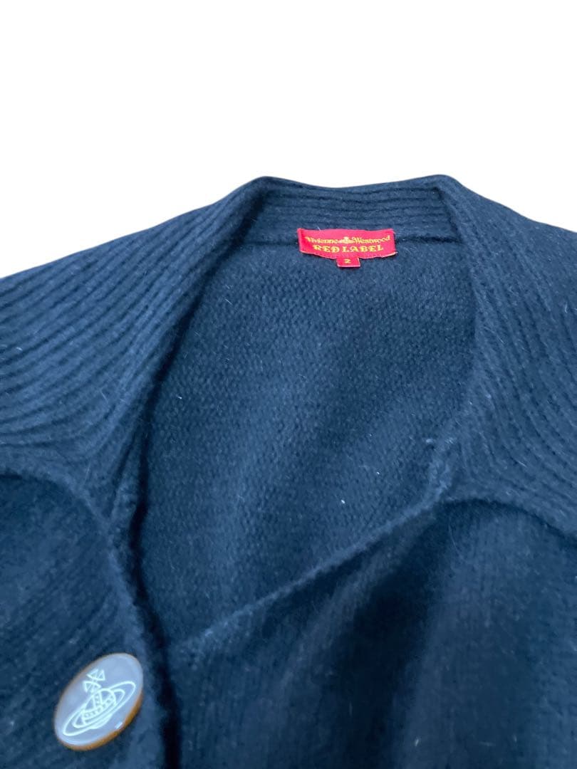 ヴィヴィアンウエストウッドレッドレーベル　変形ニットカーディガン　アシンメトリー