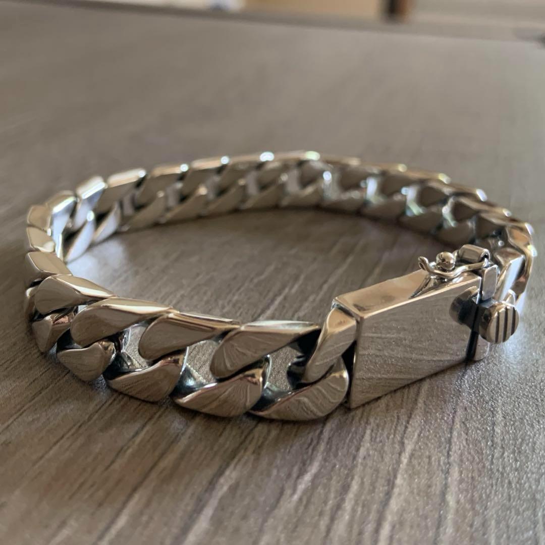 シルバー925製 喜平チェーンブレスレット10mm×20cmキューバン