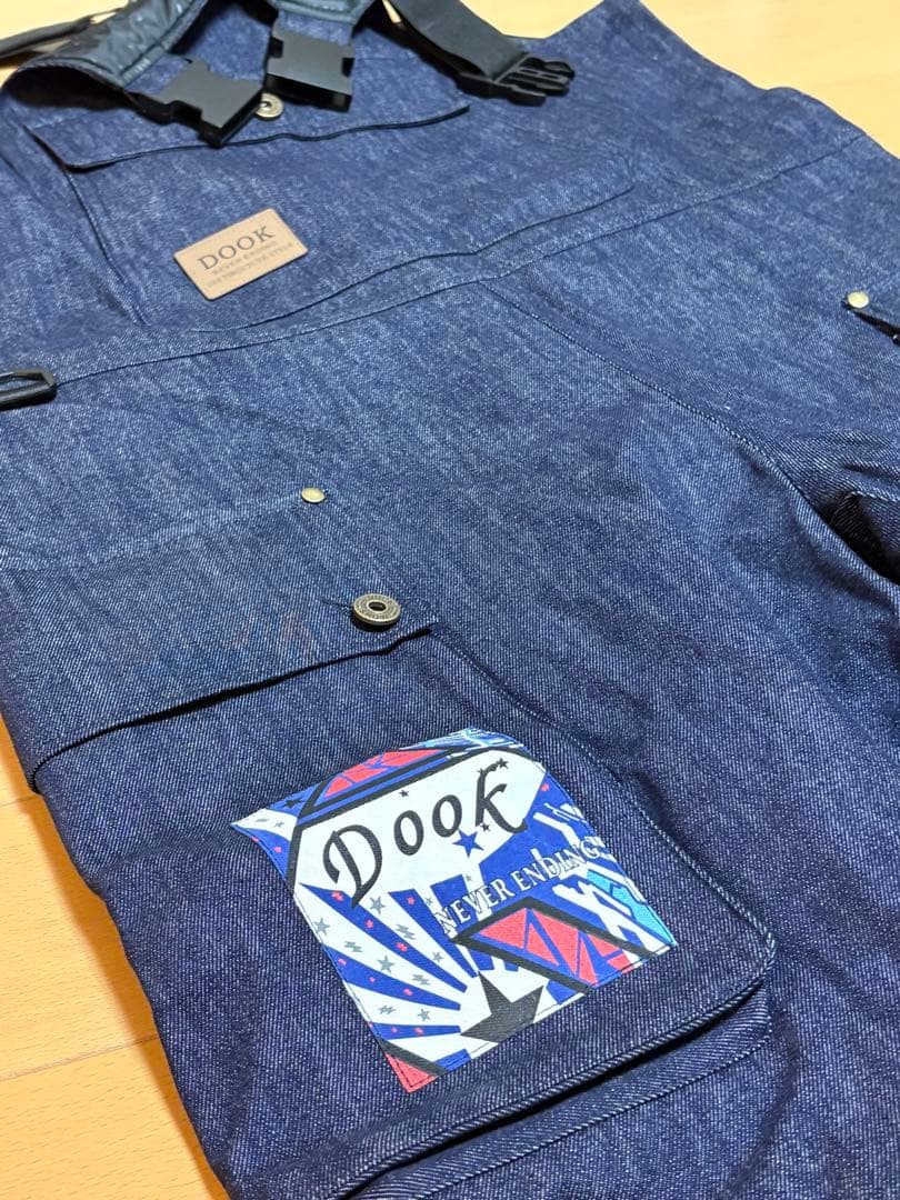 スノボウェア　オーバーオール　DOOK ダークブルー