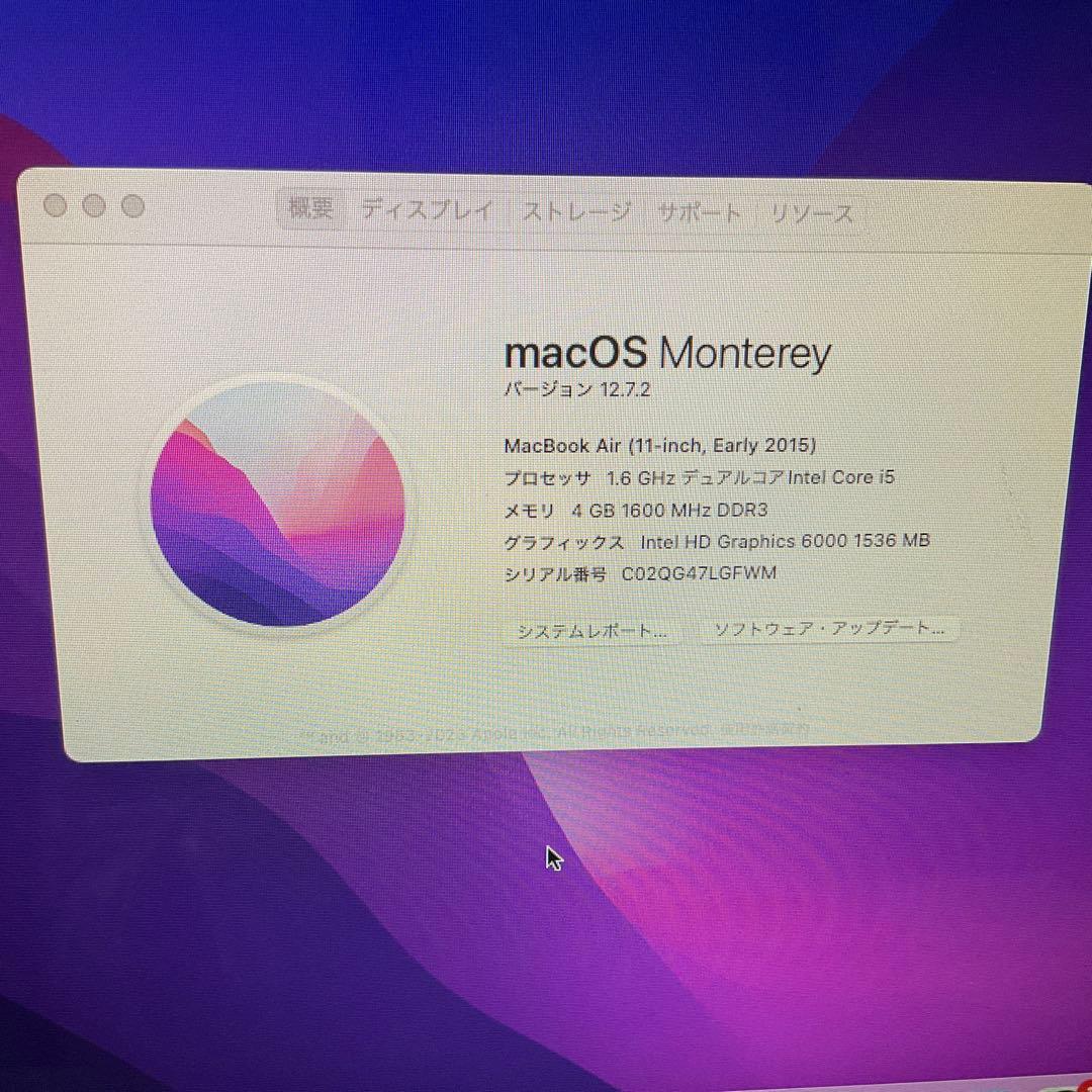 Macbook air (11-inch,Early2025)バッテリー低下品