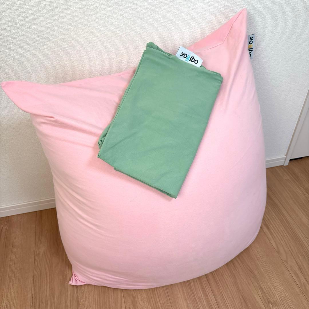 Yogibo mini ビーズクッション フラミンゴ　ピスタチオ　カバー