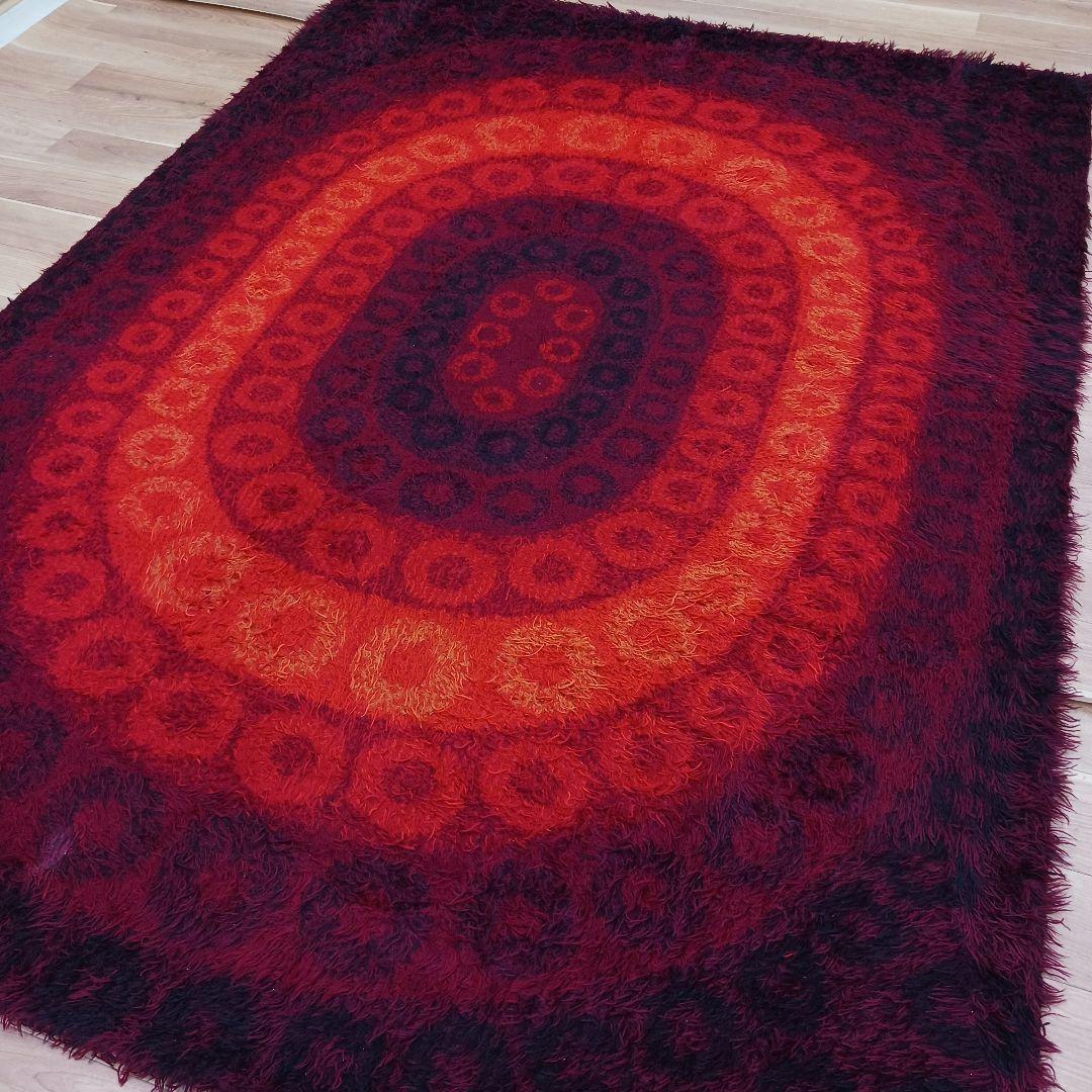 専用Y3189-2 ウール100% シャギーパイル ラグ 大判 276×197㎝