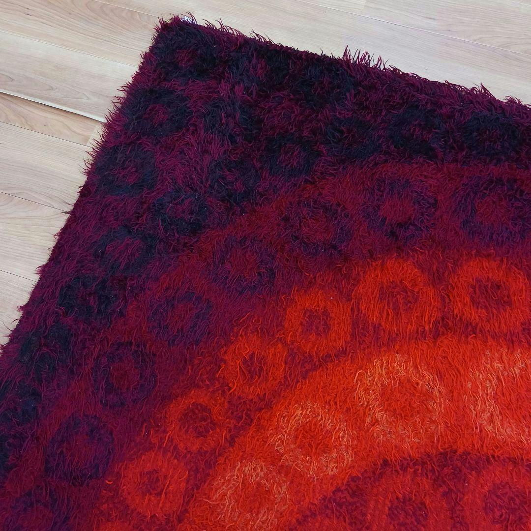 専用Y3189-2 ウール100% シャギーパイル ラグ 大判 276×197㎝