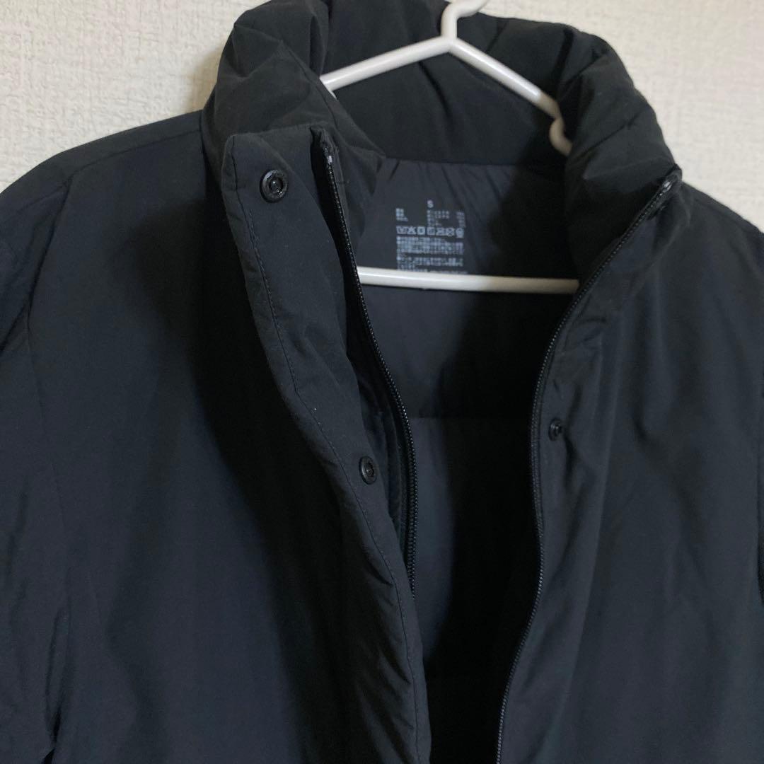 無印良品　MUJI 水を弾くスタンドカラーダウンコート S ブラック