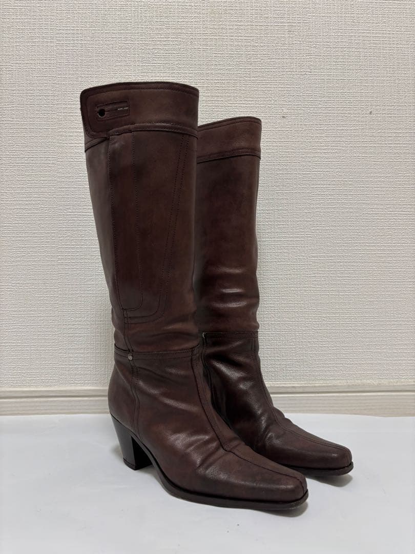 miumiu ミュウミュウ/ブラウン/レザー/ロングブーツ/22.5cm/