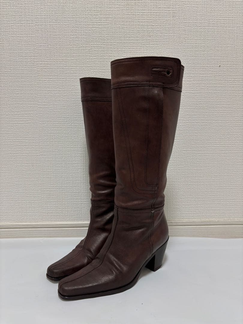 miumiu ミュウミュウ/ブラウン/レザー/ロングブーツ/22.5cm/