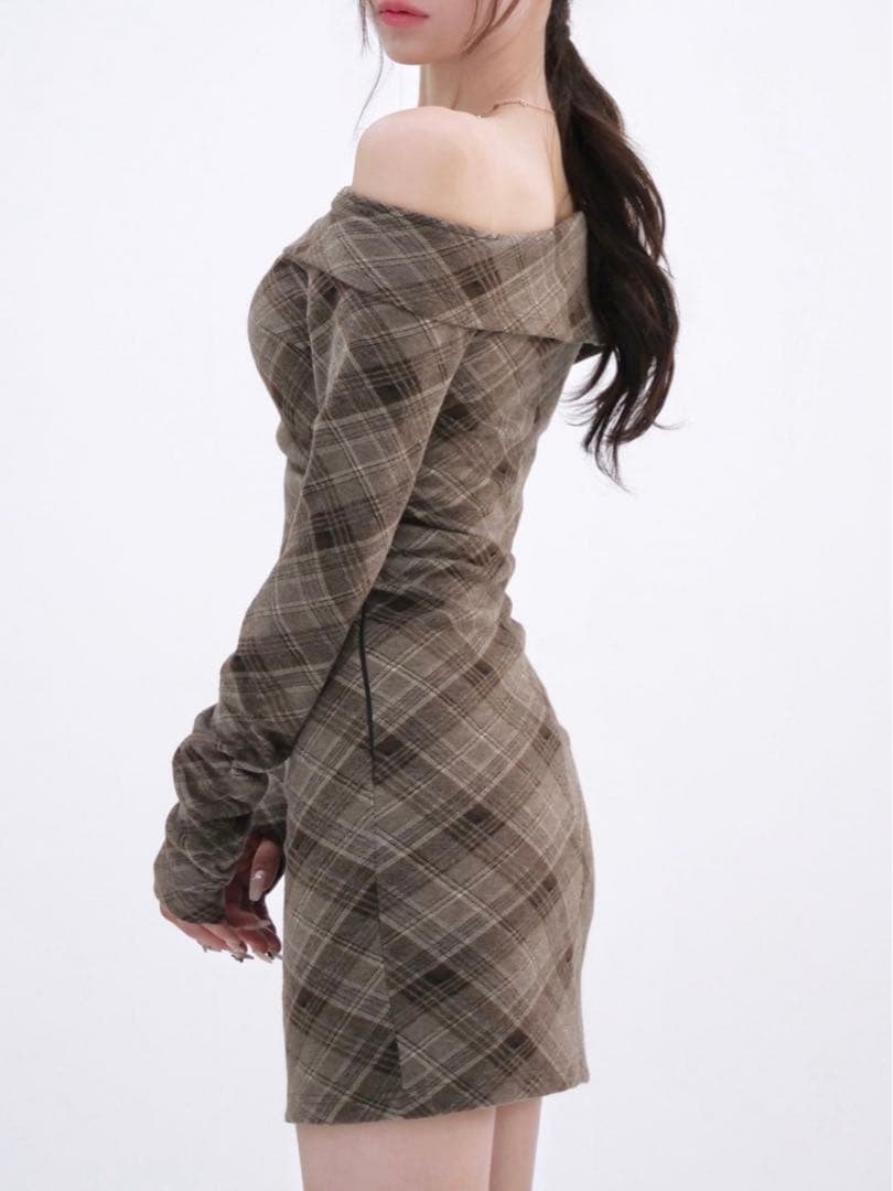 yilon イロン ONE-SHOULDER CHECK MINI OP