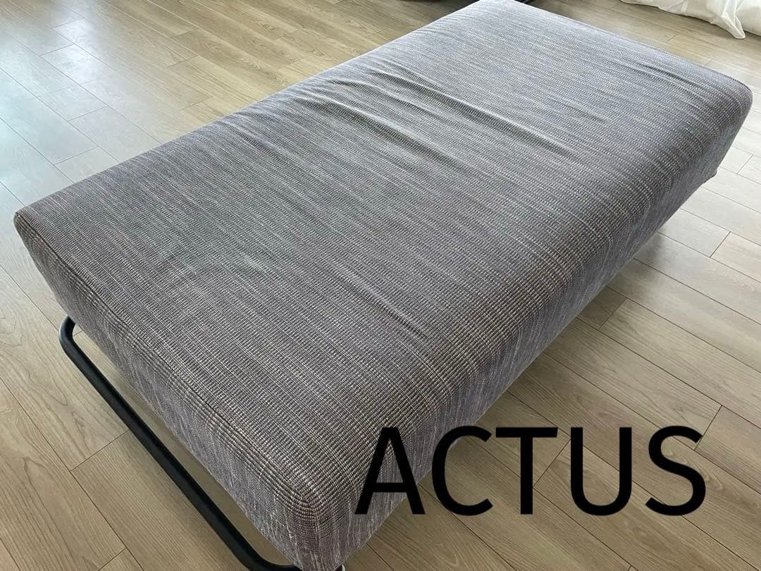 ACTUSアクタス OWN-S グレーファブリックフラットソファ キャスター付き