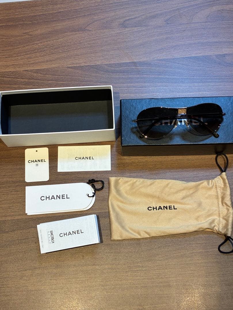 【レア】シャネル CHANEL 折り畳み式サングラス 4123-Q 金属製