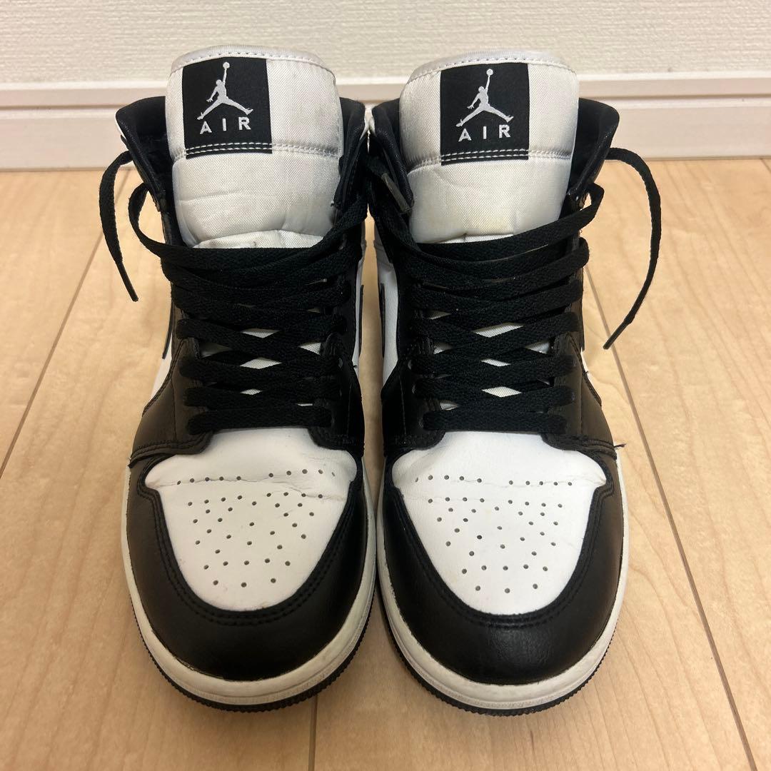 と*や様 ナイキ ウィメンズ エアジョーダン1 ミッド ブラック/ホワイト 27