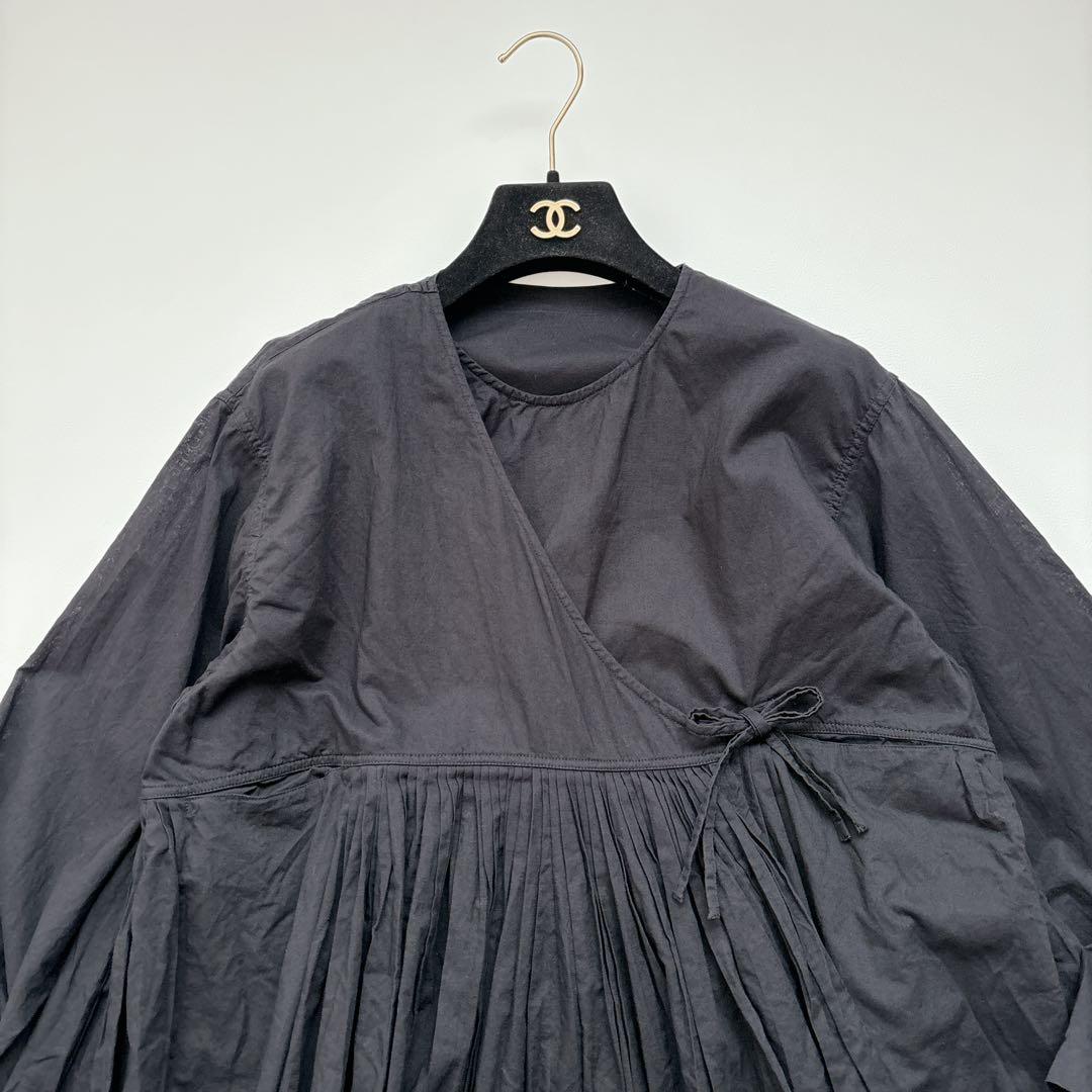 極美品✨25AW かぐれ コットンボイルアンガルカシャツ ブラック フリー