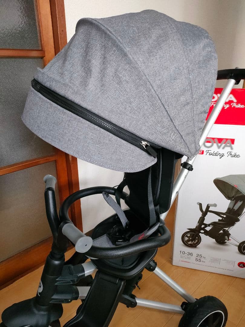 美品 nova Ｑplay 三輪車 手押し 折りたたみ式