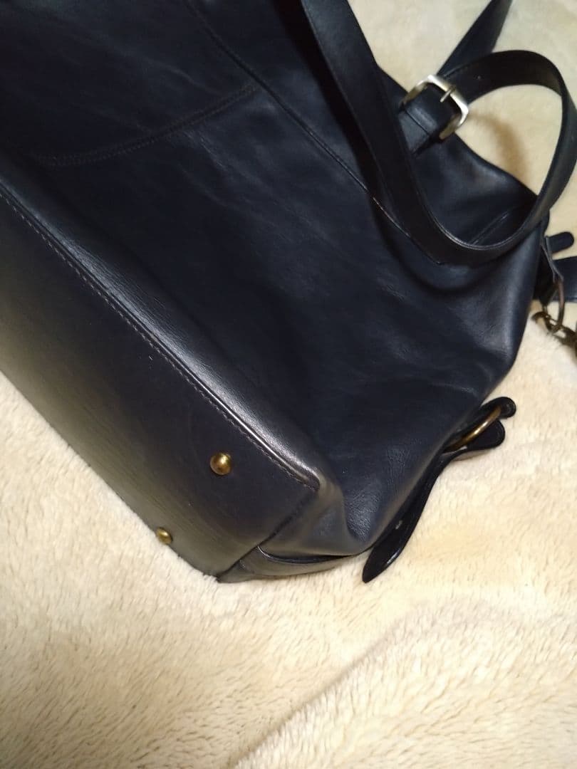 MotherHouse マザーハウス　レザートート　2way ネイビー　紺