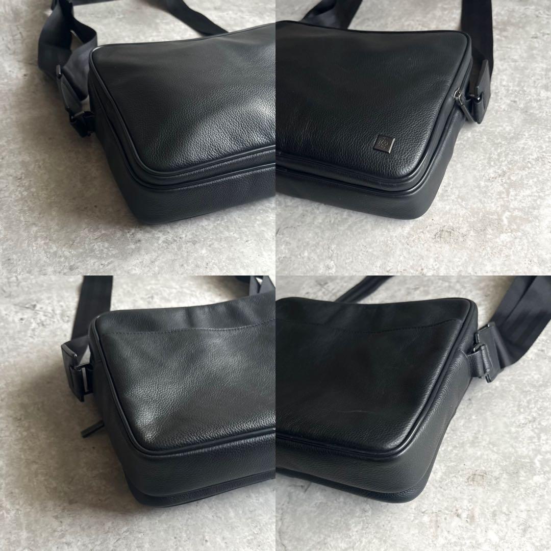 【のりぴ様】dunhill メタルタグ ショルダーバッグ グレインレザー