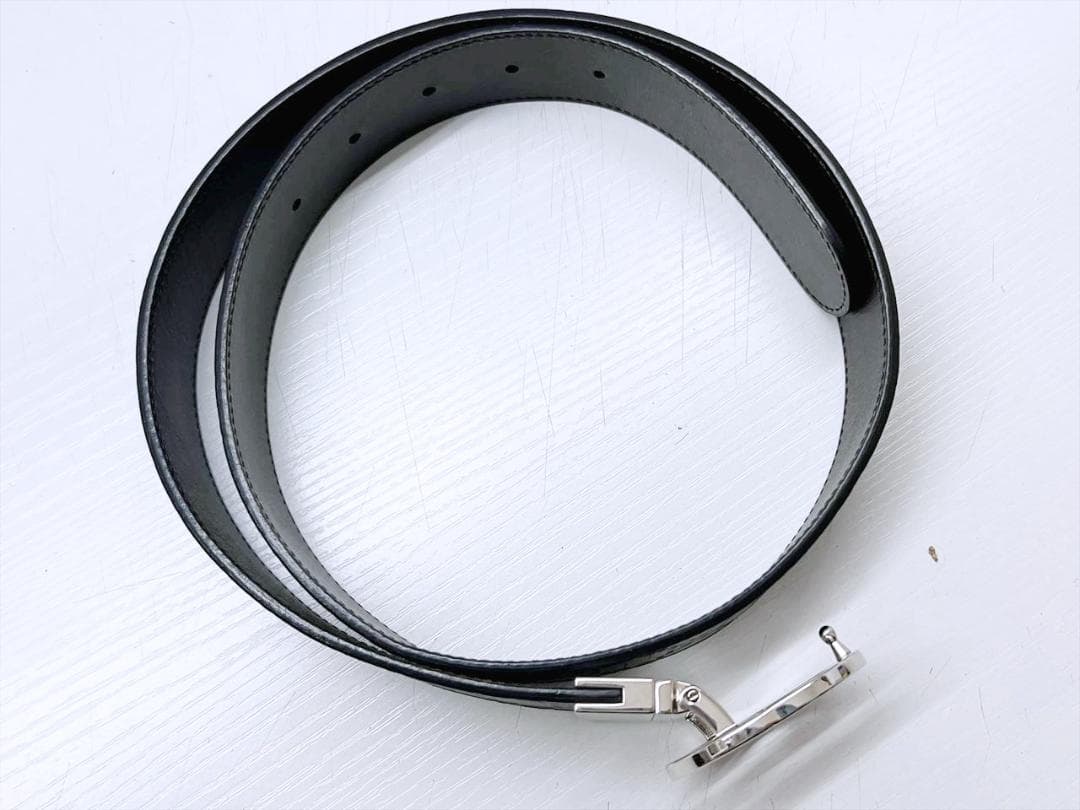 良好品 グッチ シマ エンボス リバーシブル ベルト 85 473030