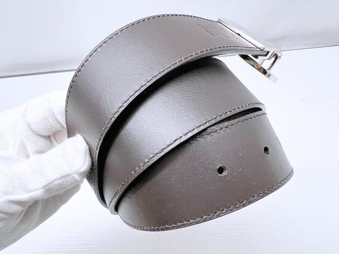 良好品 グッチ シマ エンボス リバーシブル ベルト 85 473030