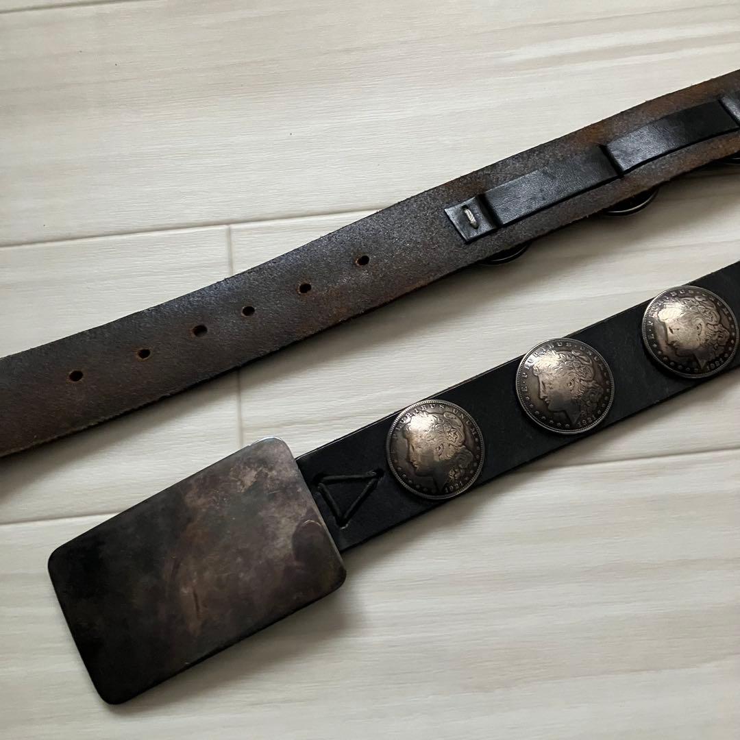 モルガンコンチョベルト シルバーバックル　バイカー