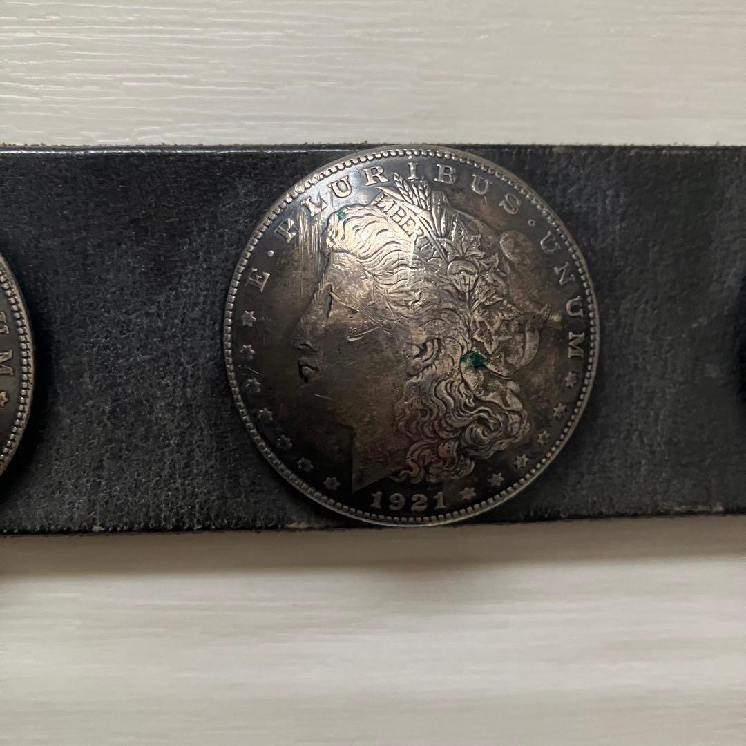 モルガンコンチョベルト シルバーバックル　バイカー