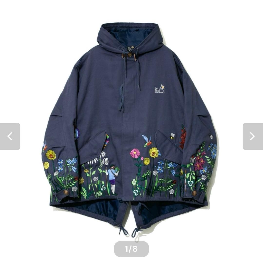 ゴースローキャラバン 植物 昆虫 刺繍 モッズコート