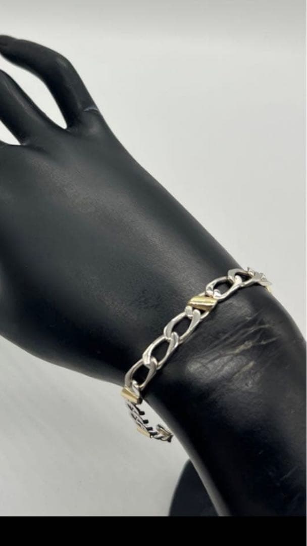 ティファニー TIFFANY フィガロチェーン ブレスレット SV YG コンビ