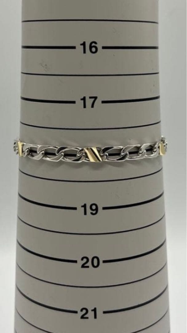 ティファニー TIFFANY フィガロチェーン ブレスレット SV YG コンビ