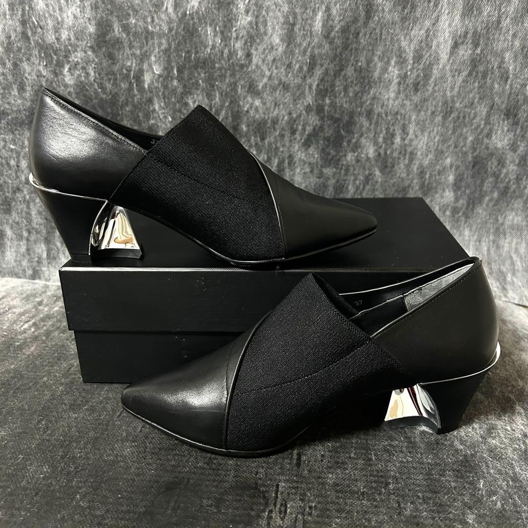 美品　ISSEY MIYAKE×UN レザーシューズ　切替　37 ブラック