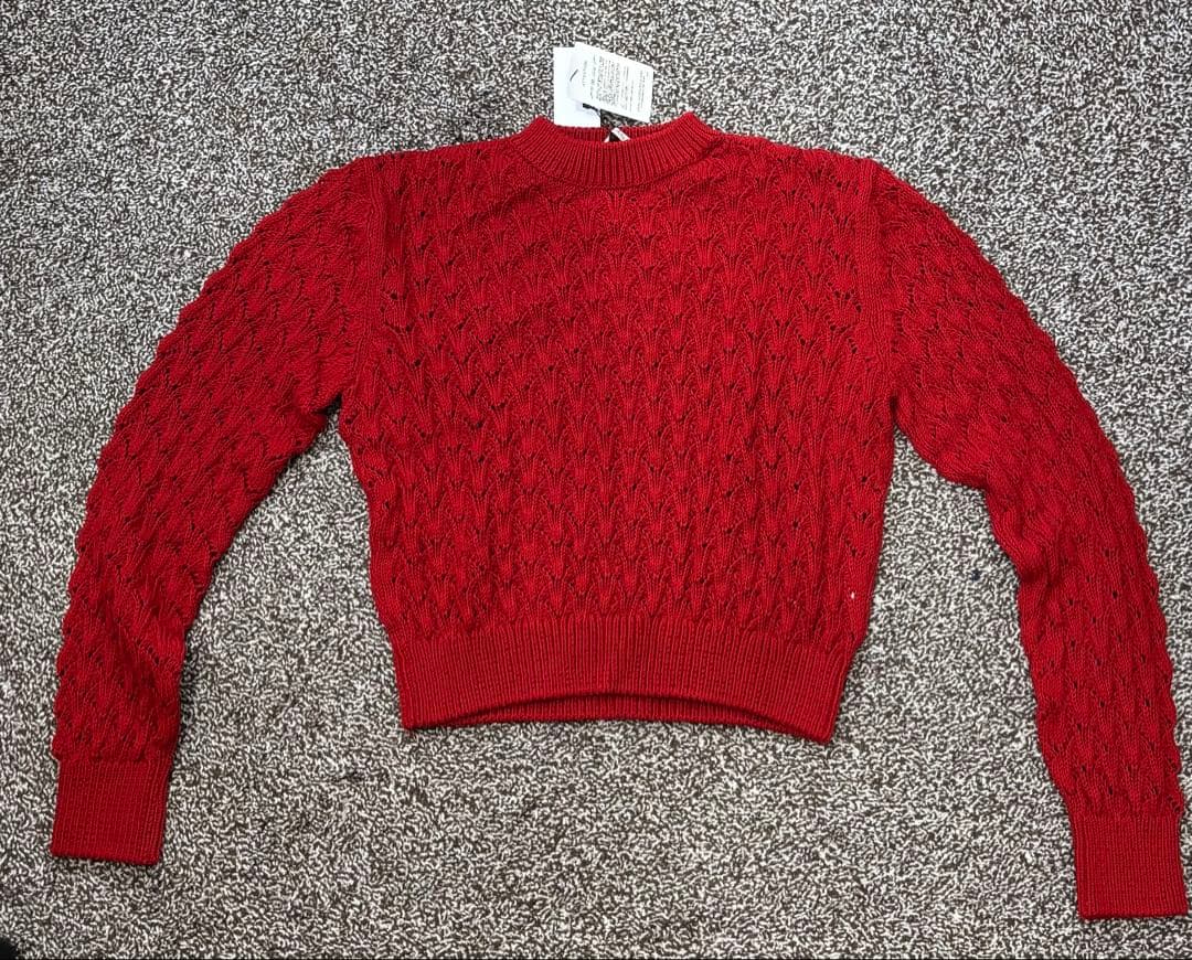 JACQUELINE SULLIVAN 赤 ケーブルニットセーター