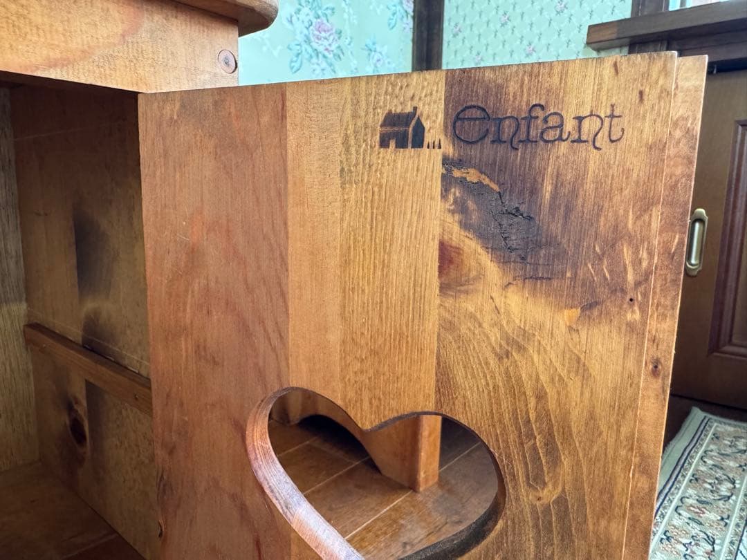 Enfant アンファン ローボード ハート扉 カントリー家具 木製 ①