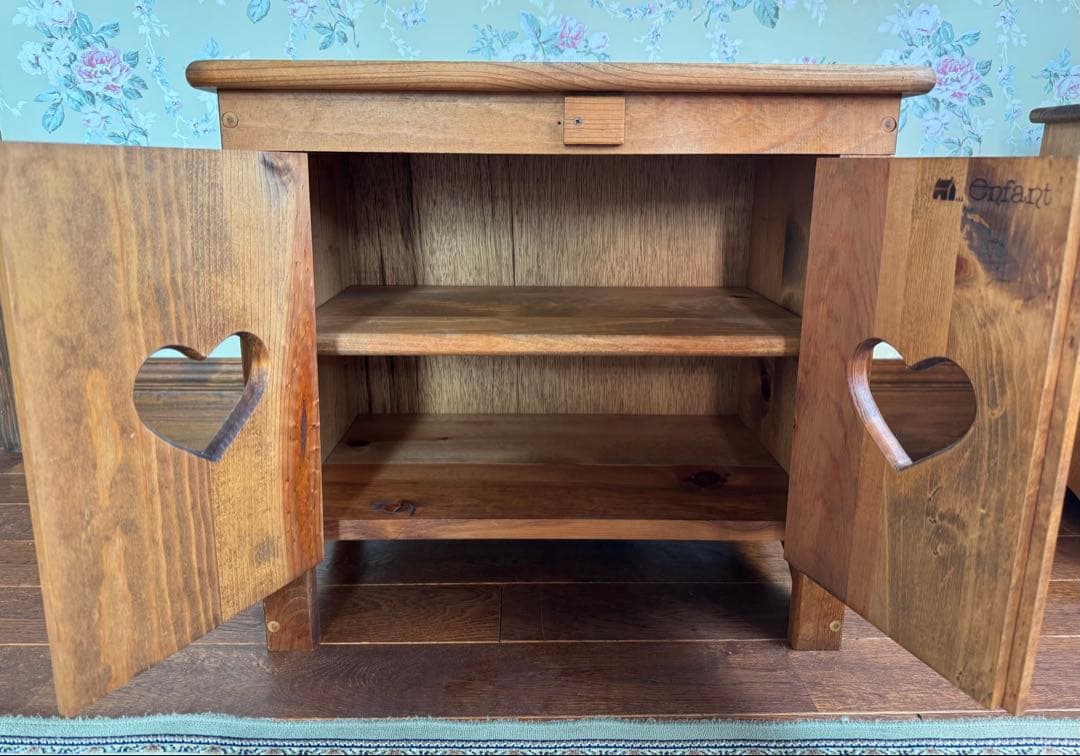 Enfant アンファン ローボード ハート扉 カントリー家具 木製 ①