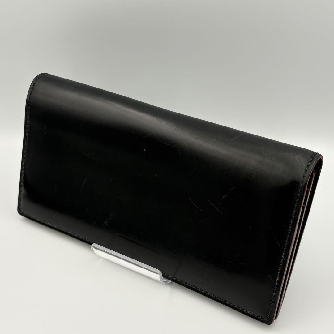 ganzo ガンゾ　シェルコードバン2 ファスナー小銭入れ　付　長財布 黒