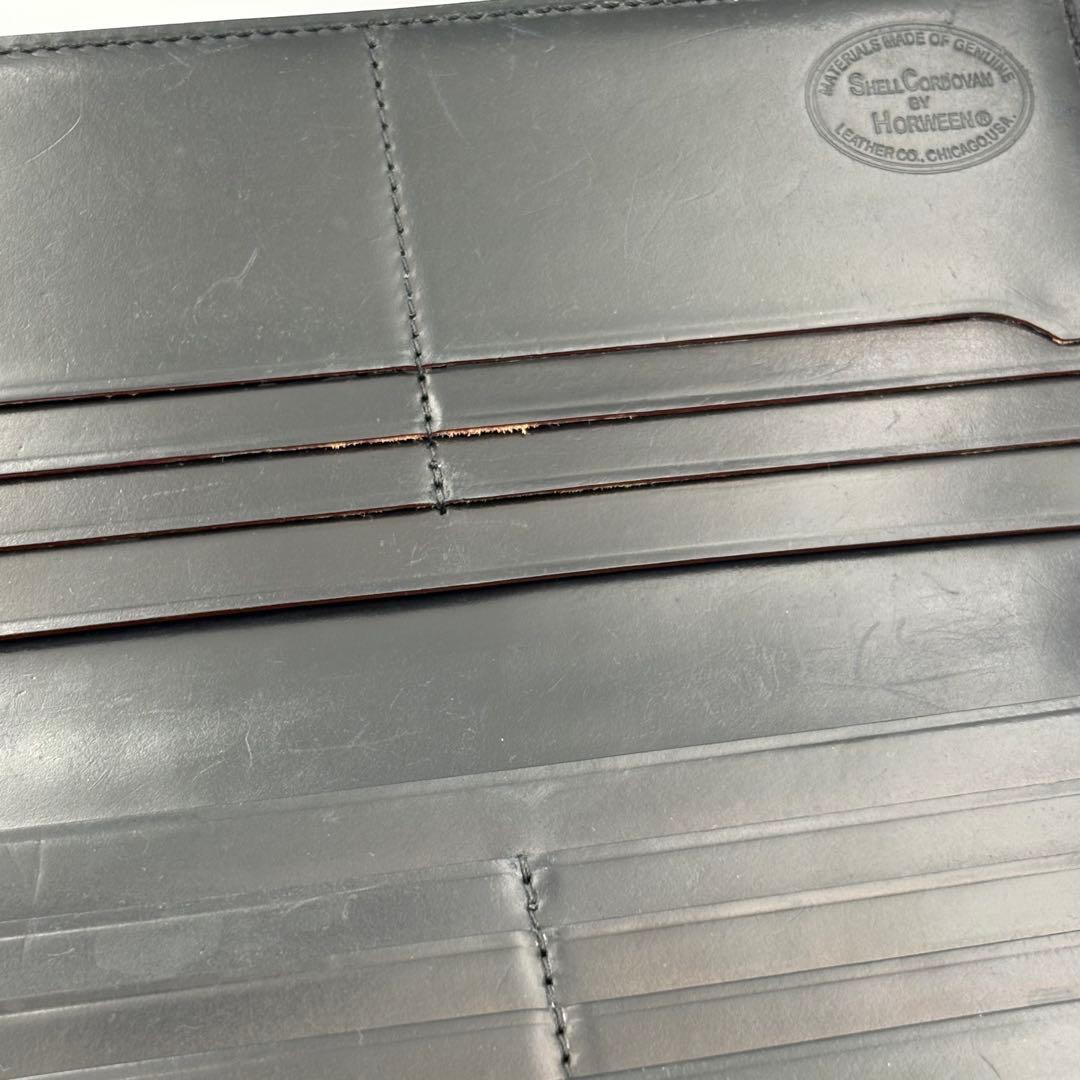 ganzo ガンゾ　シェルコードバン2 ファスナー小銭入れ　付　長財布 黒