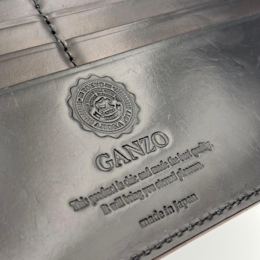 ganzo ガンゾ　シェルコードバン2 ファスナー小銭入れ　付　長財布 黒