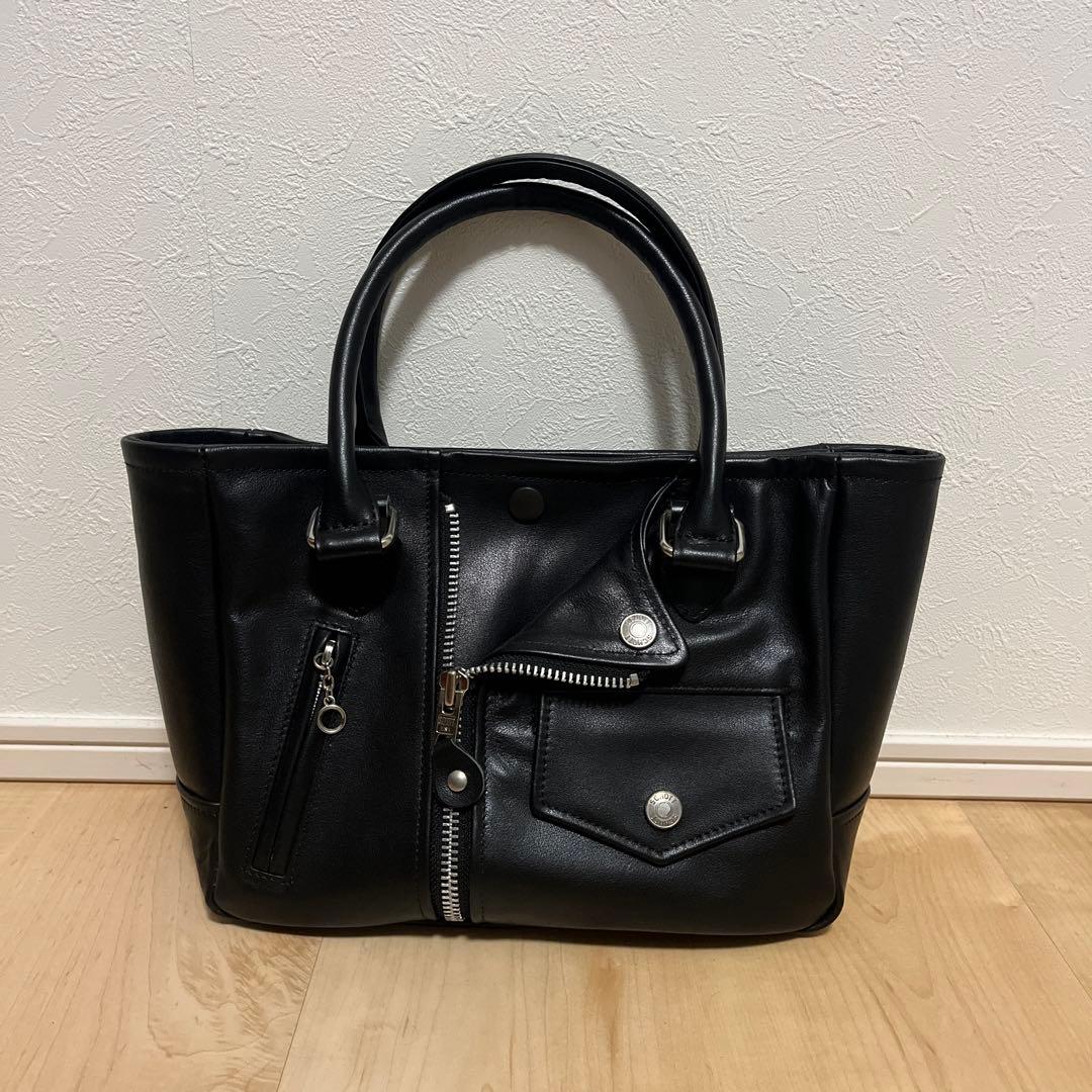 Schott レザーライダースミニトートバッグ