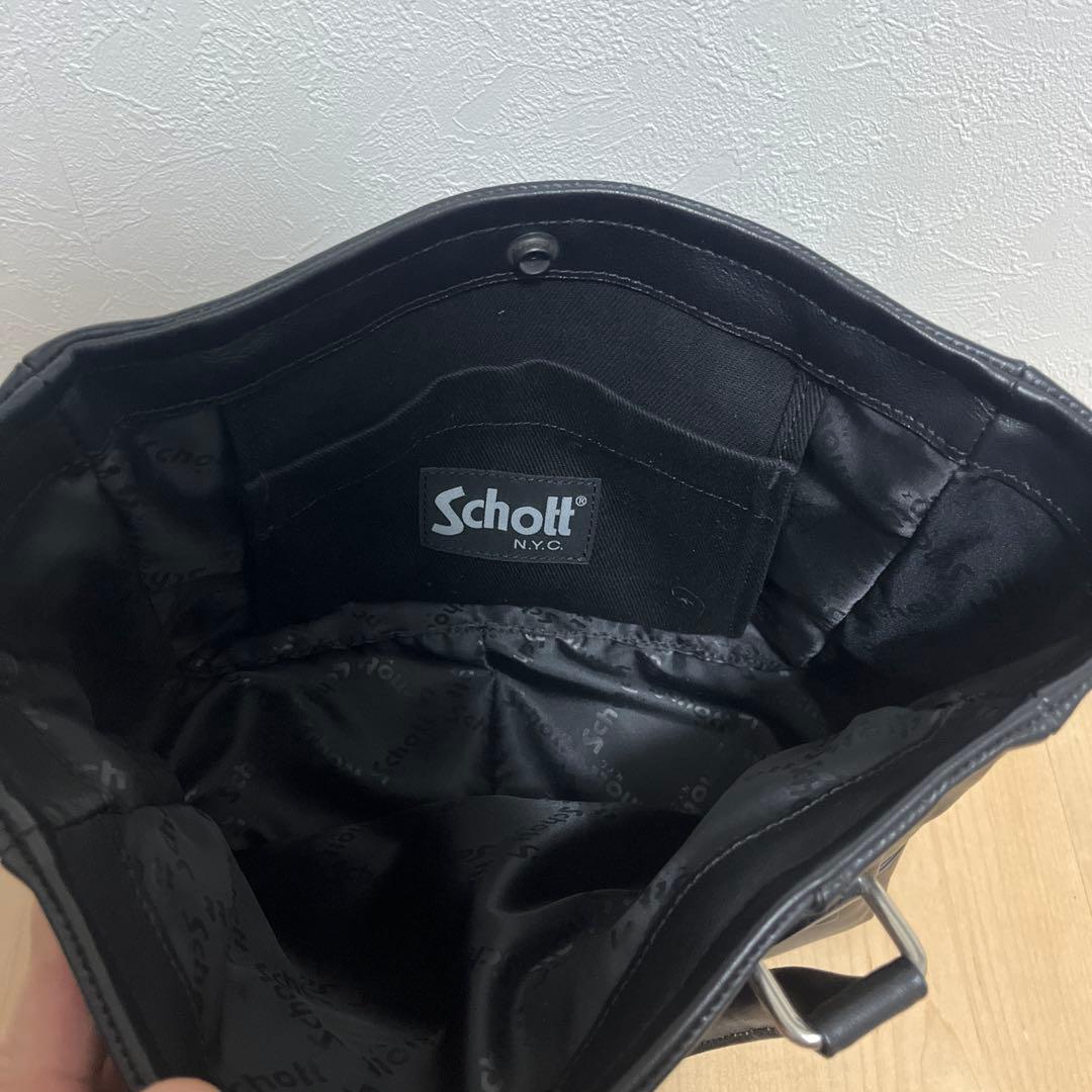 Schott レザーライダースミニトートバッグ
