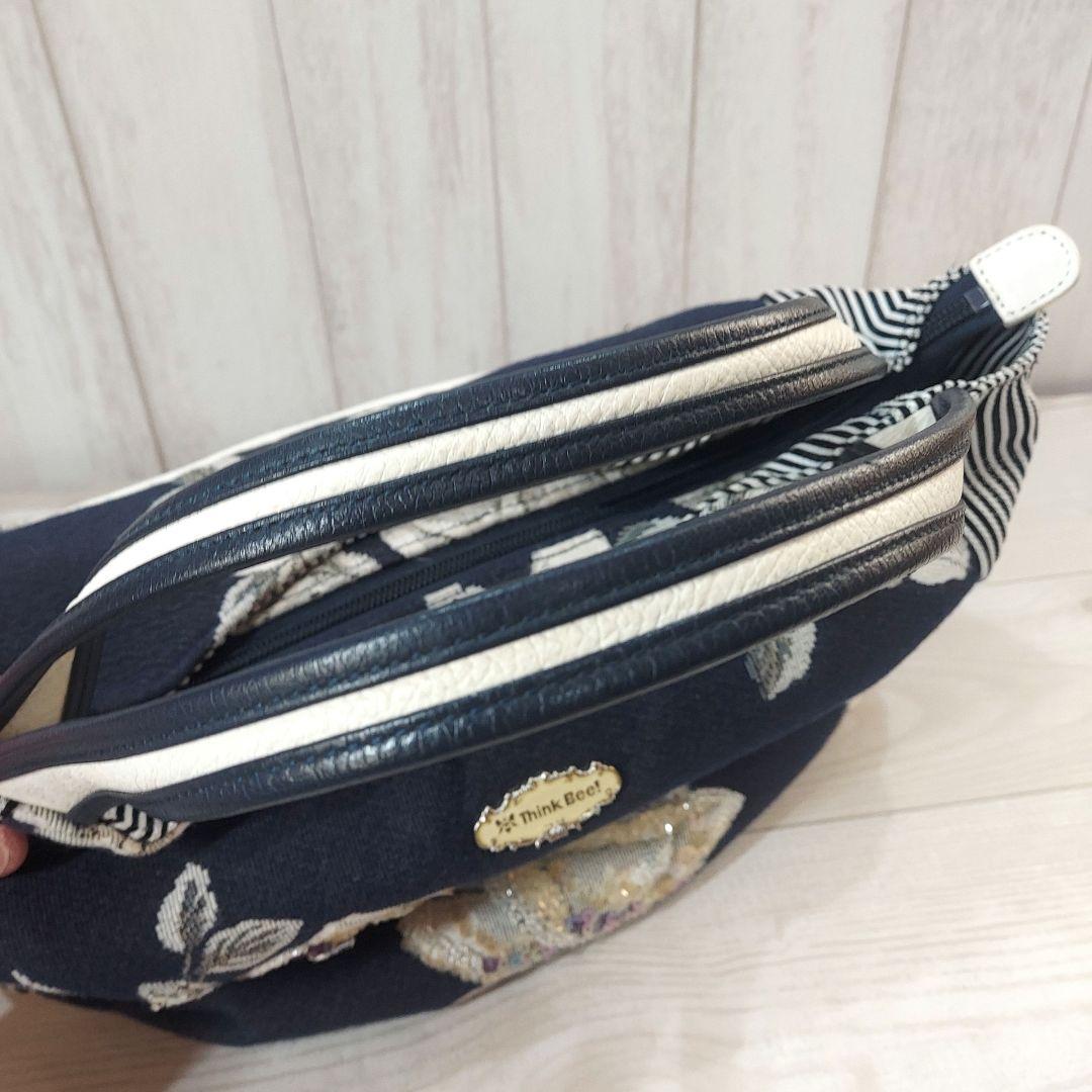 Think Bee! ノバビアンカ ビーズ トートバッグ ゴブラン織り