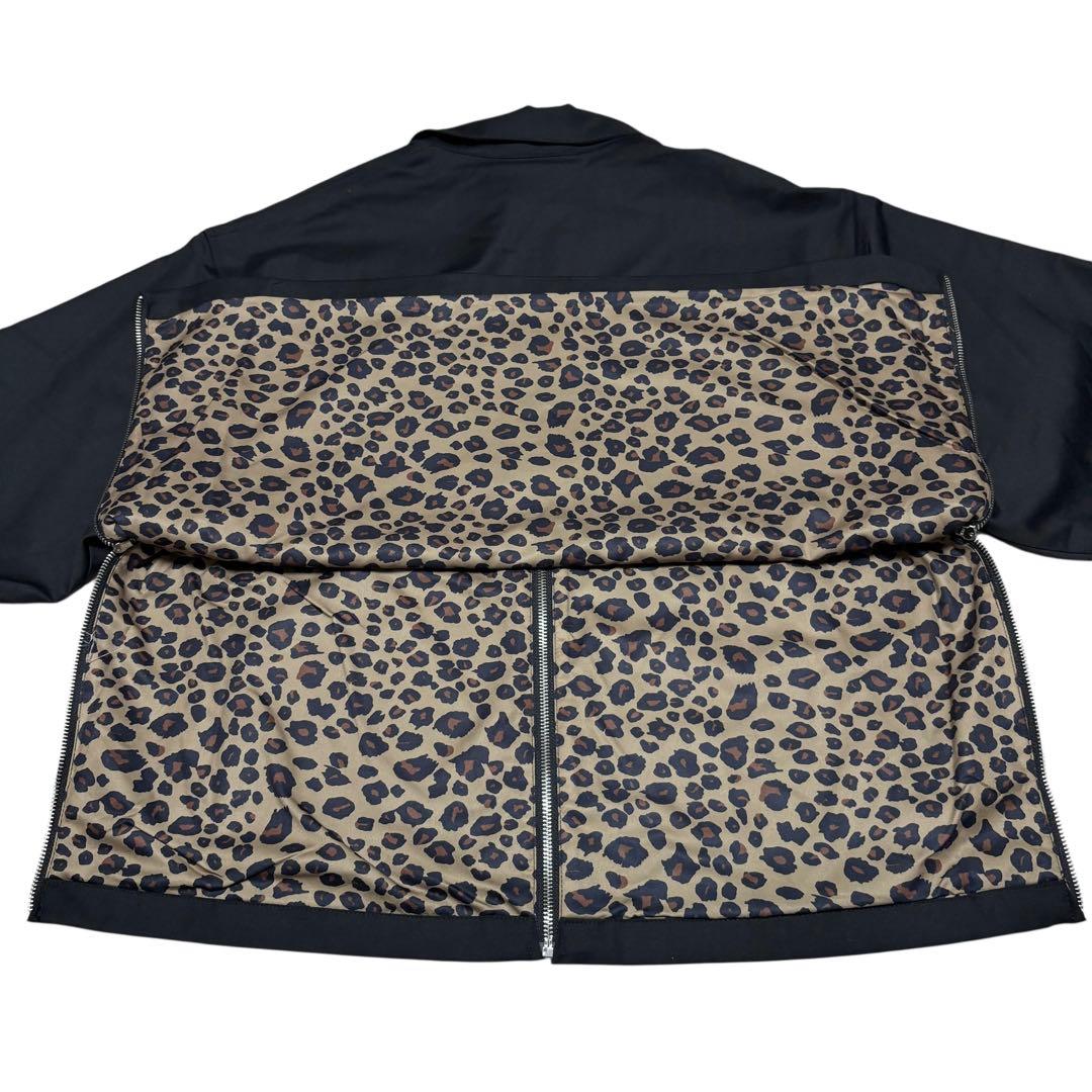 美品 CAMBIO カンビオ 黒 裏レオパード柄 スイングトップジャケット M