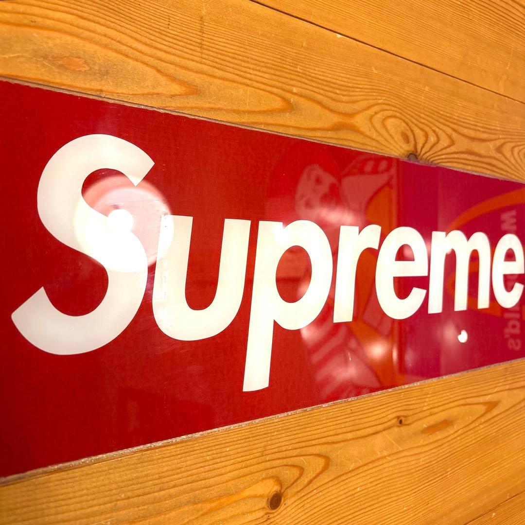 イギリス　シュプリーム　ボックスロゴ　ガラス　看板　店舗用