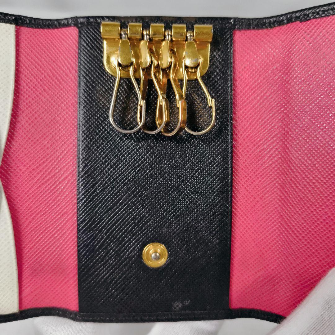 良品✨️　PRADA　プラダ　サフィアーノ マルチカラー　4連キーケース