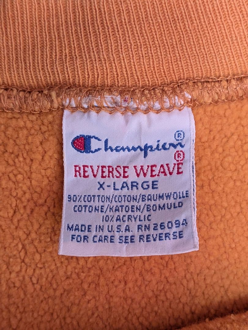 90s チャンピオンリバースウィーブ 1つ目 USA製 希少 マスタード