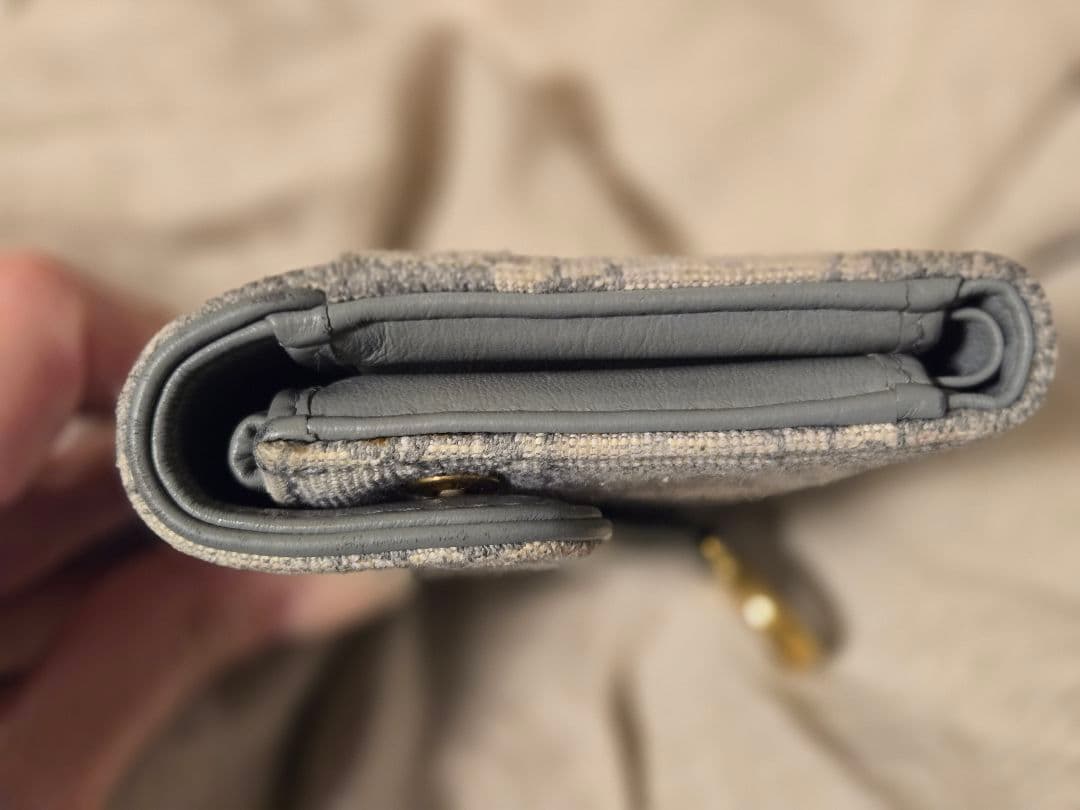 【美品】Dior Saddle Lotus ウォレット（グレー）