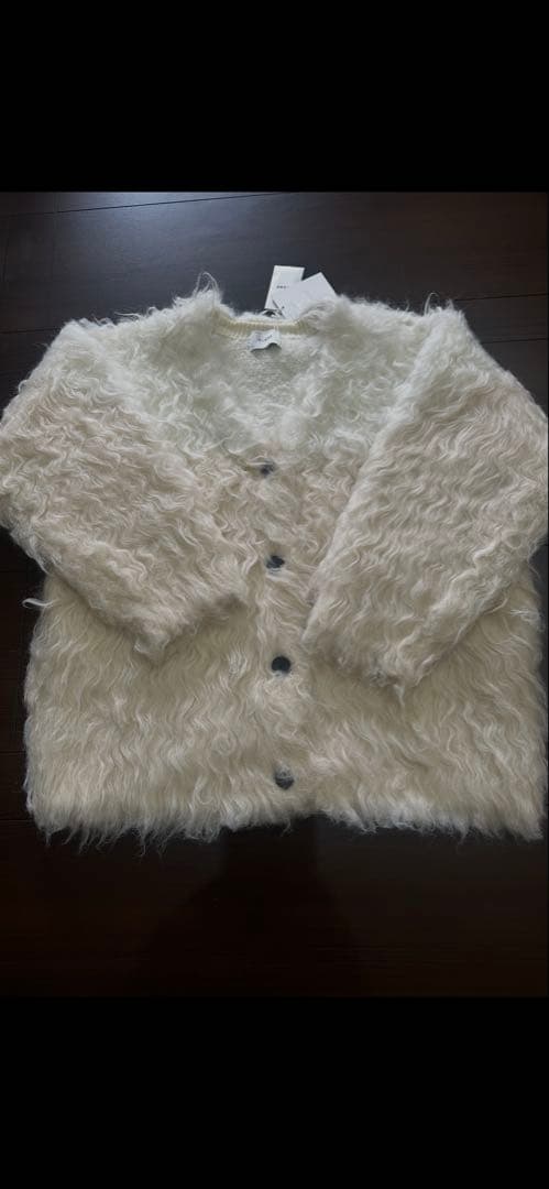 CLANEクラネ シャギーニットカーディガン 新品セール アイボリー