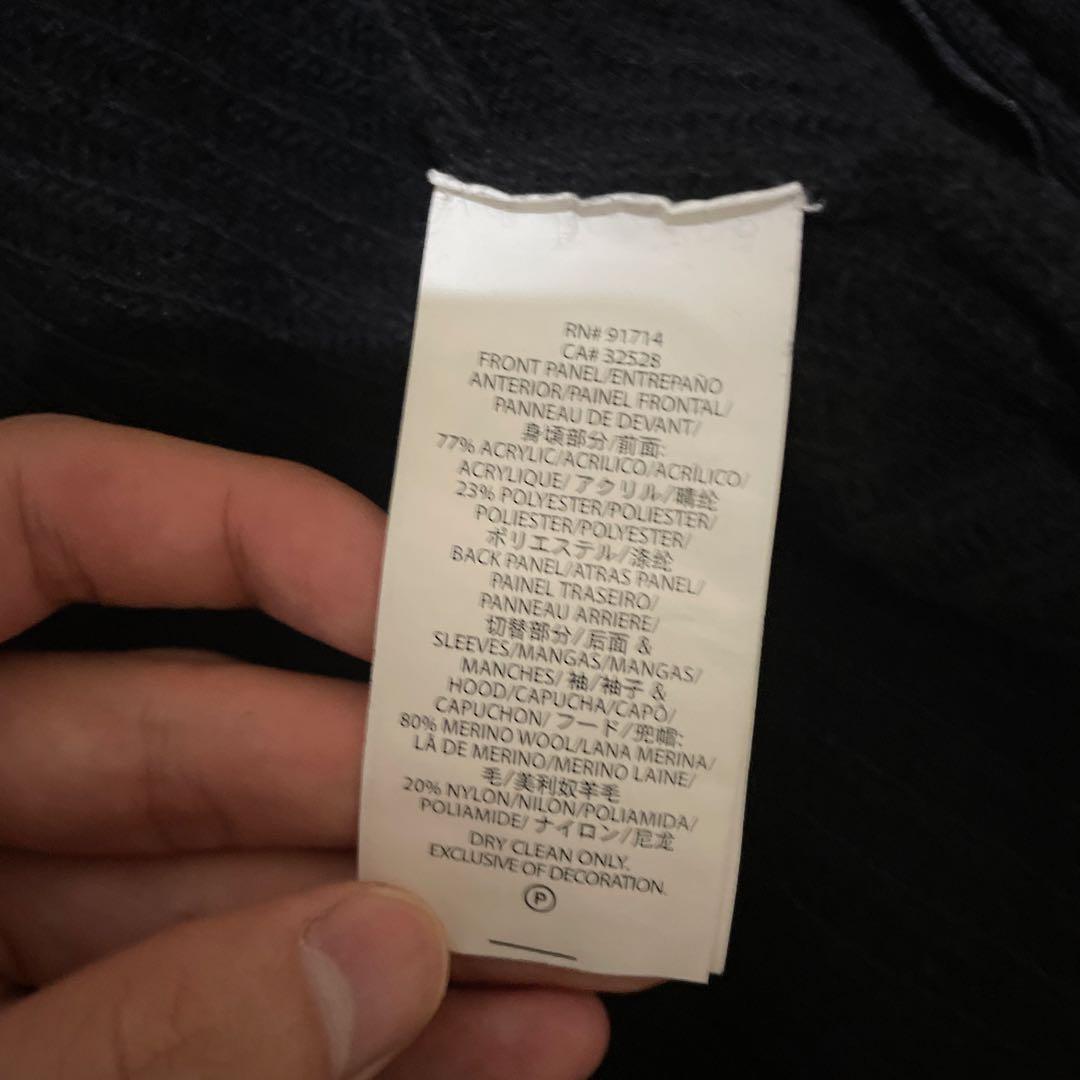 armani exchange スウェード切り替えダブルジップニット　フード欠損