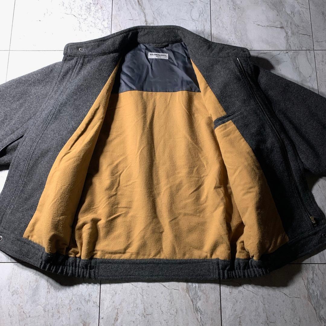 80s MIZUNO 短丈 ウール スイングトップ ハリントンジャケット グレー