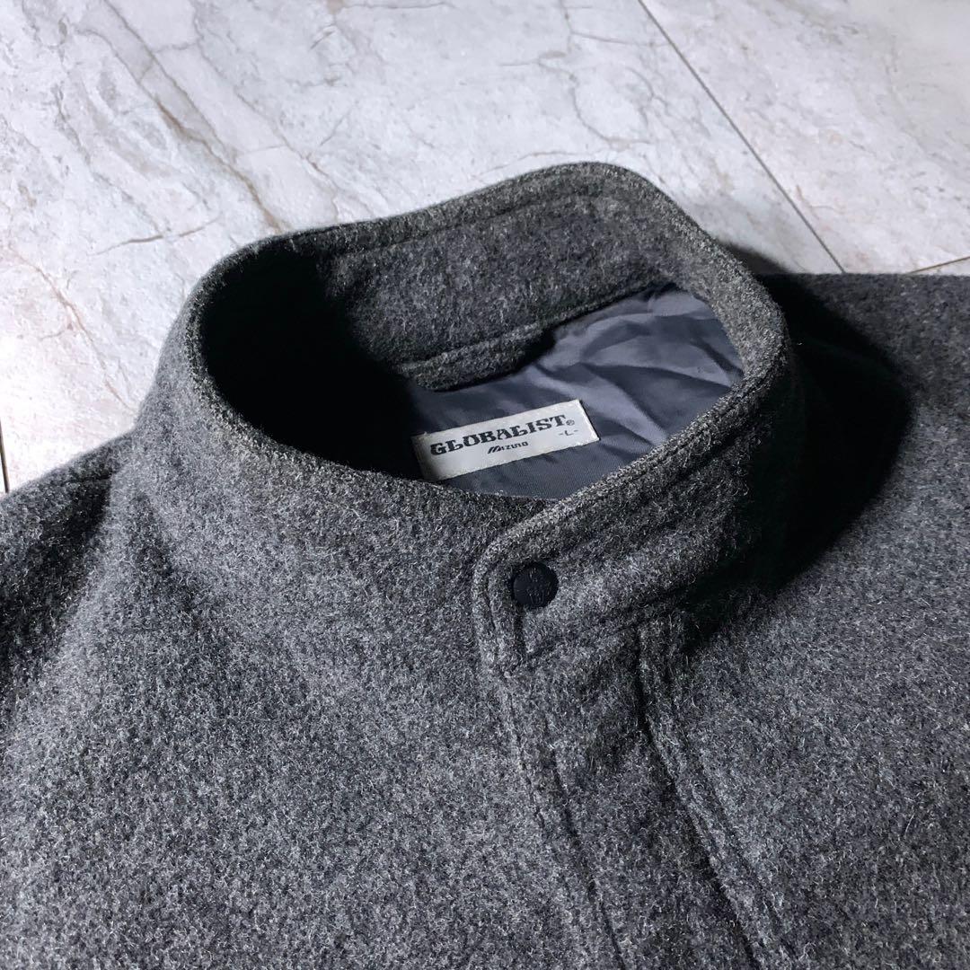 80s MIZUNO 短丈 ウール スイングトップ ハリントンジャケット グレー