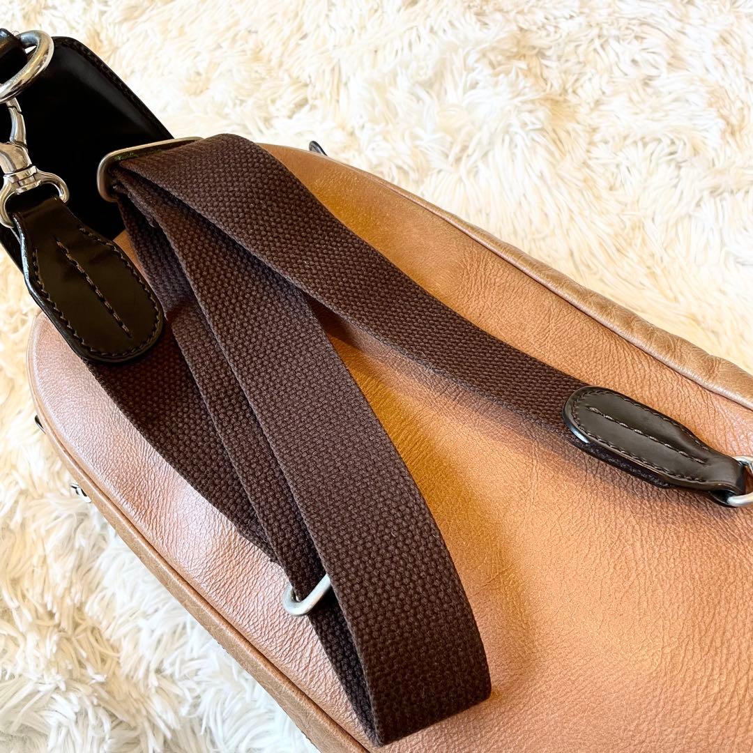 良品★ソメスサドル レザー 本革 ボディーバッグ キャメル