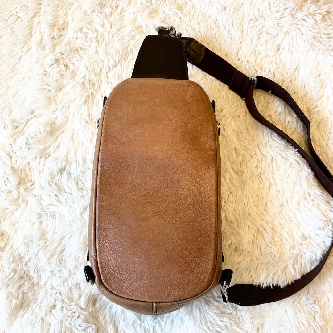 良品★ソメスサドル レザー 本革 ボディーバッグ キャメル