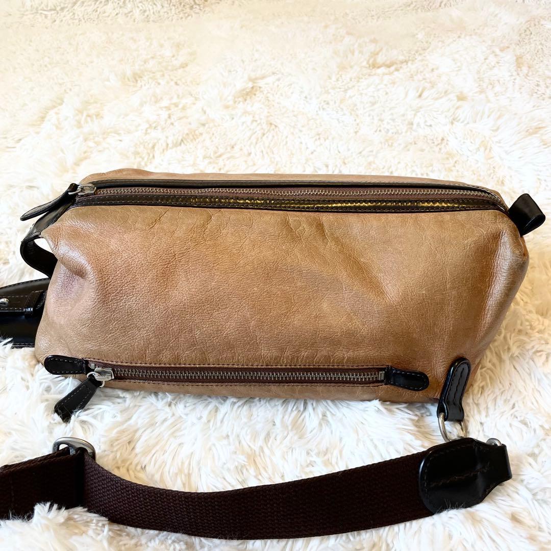 良品★ソメスサドル レザー 本革 ボディーバッグ キャメル
