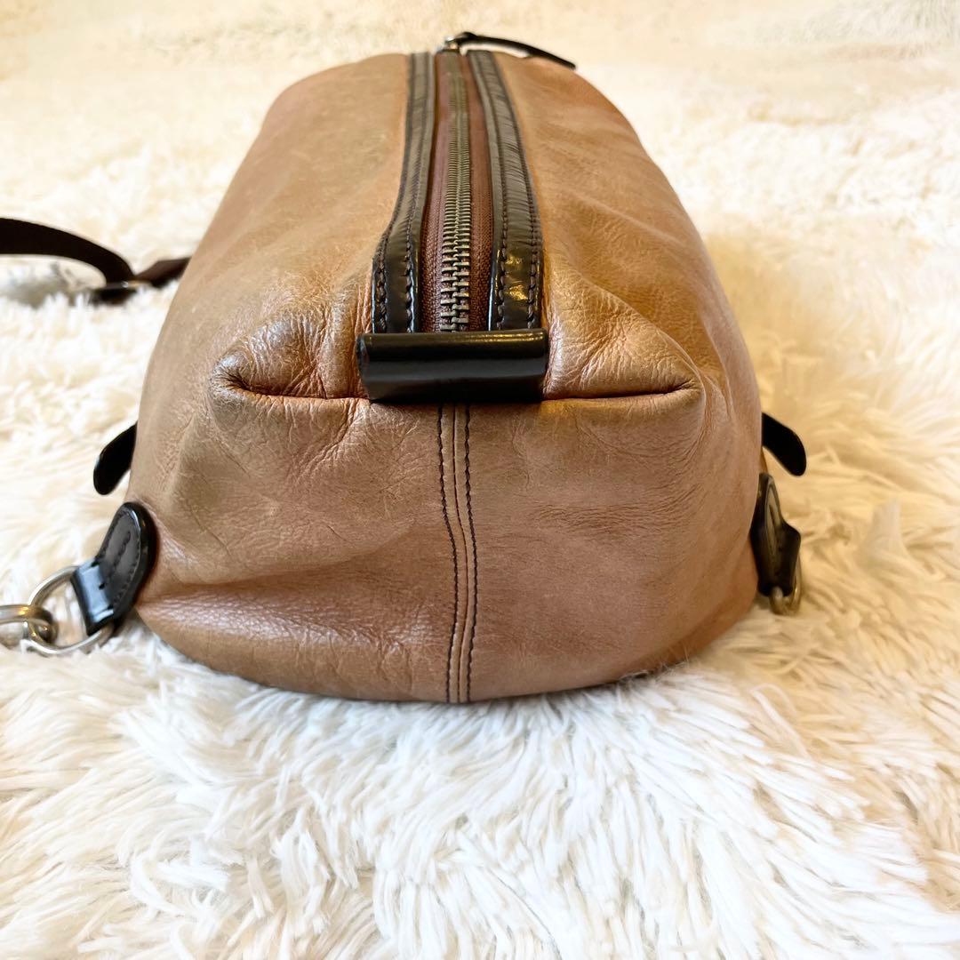 良品★ソメスサドル レザー 本革 ボディーバッグ キャメル