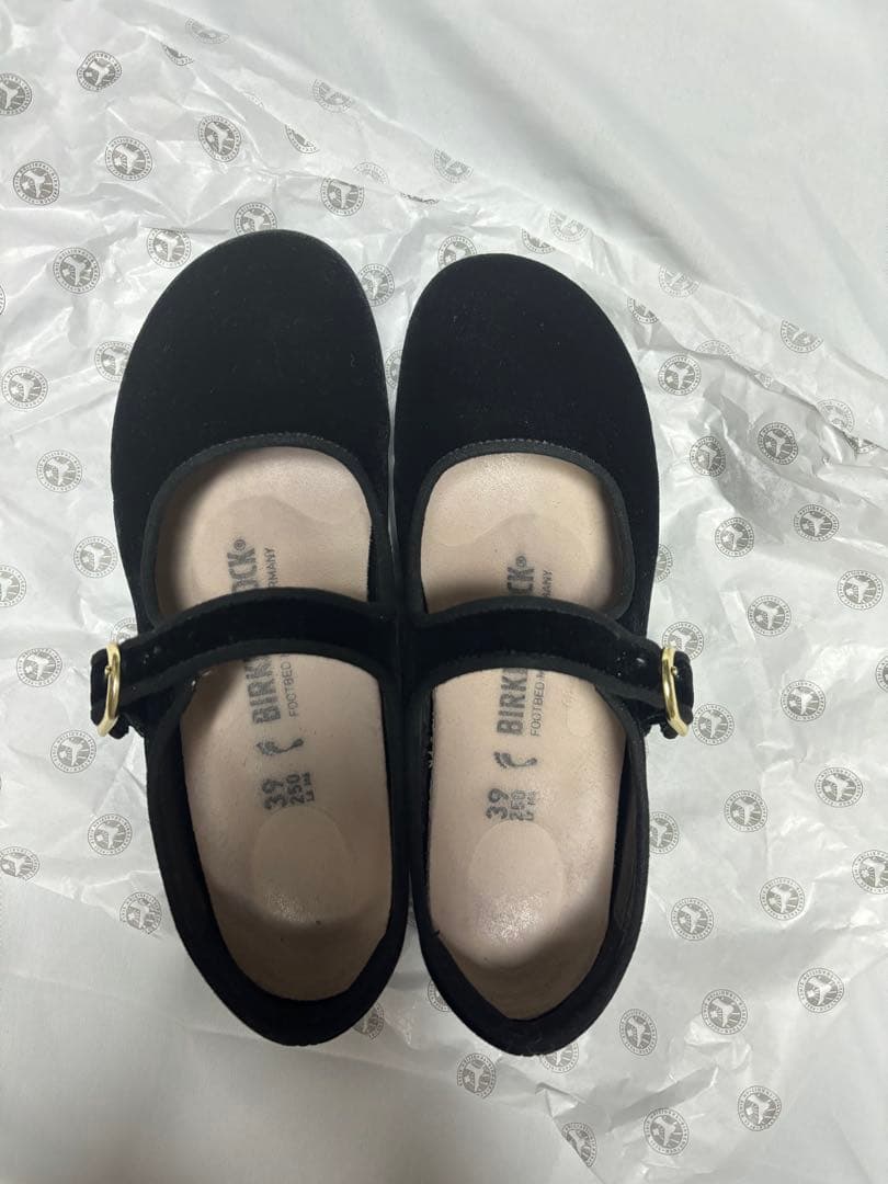 ビルケンシュトック サンタクラリタ ベルベット黒25cm(39)メリージェーン